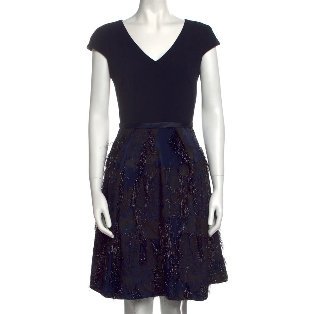 Theia Size 4 Navy Embellished Cocktail Dress
